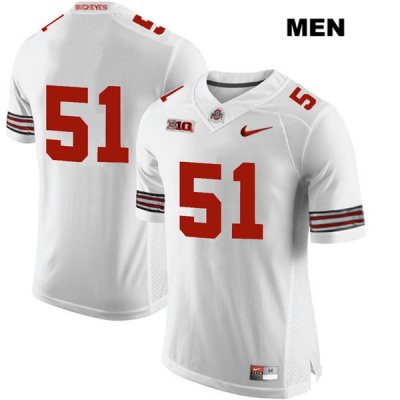 Men's NCAA Ohio State Buckeyes Antwuan Jackson #51 College Stitched No Name Authentic Nike White Football Jersey SR20S56KN
